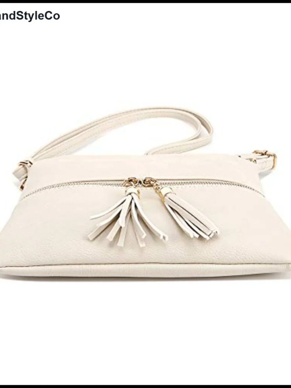 Medium Crossbody Bag with Tassel and Zipper Pocket PU Leather Shoulder Purse